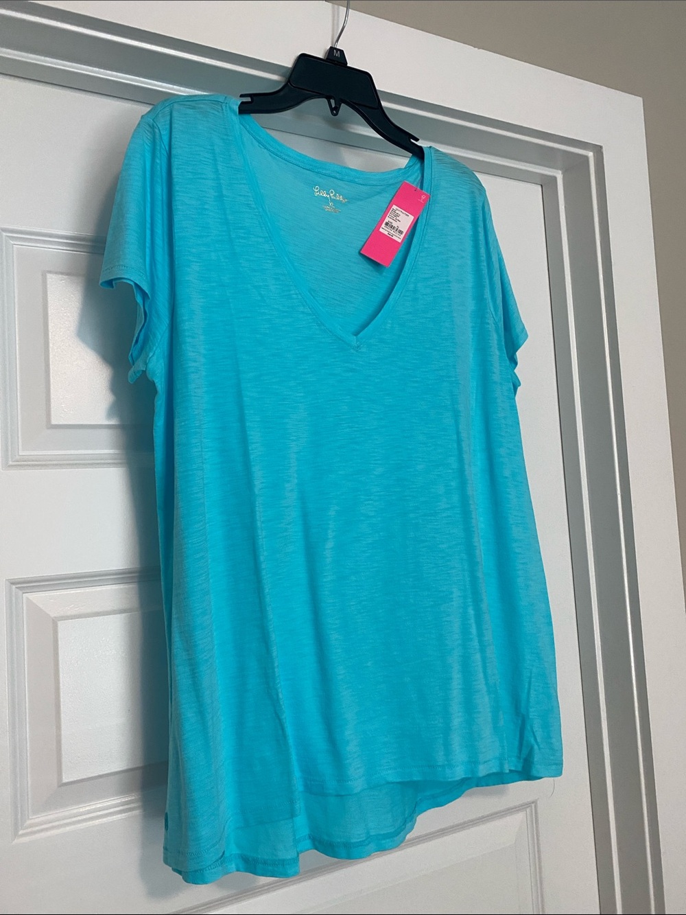 Lilly Pulitzer Turquoise V-Neck Short Sleeve Tee